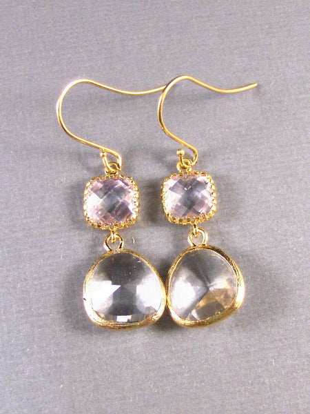 Muriel,Diamond Earring,Gold Earrings, Golf Filled,Gold Diamond,Wedding,Bride,Crystal. Handmade jewelery by valleygirldesigns.