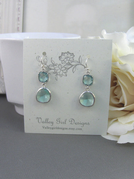 Ocean, Diamond Earrings,Silver Earrings,Sterling Silver,Bride,Green,Peridot,Wedding,Handmade jewelery by Valleygirldesigns on Etsy