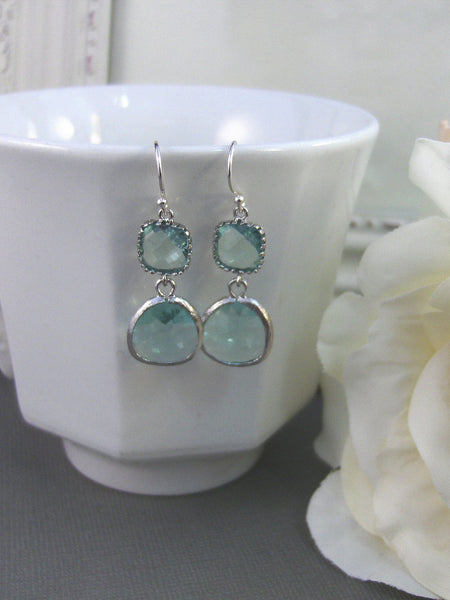 Ocean, Diamond Earrings,Silver Earrings,Sterling Silver,Bride,Green,Peridot,Wedding,Handmade jewelery by Valleygirldesigns on Etsy