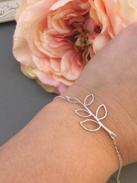 Olive Branch,Sterling Silver,Silver Branch,Silver Bracelet,Branch,Family,Bride,Wedding. Handmade jewelry by valleygirldesigns on Etsy.