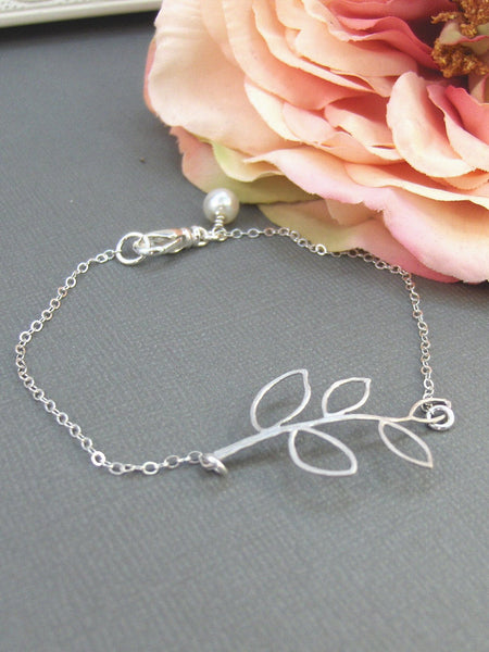 Olive Branch,Sterling Silver,Silver Branch,Silver Bracelet,Branch,Family,Bride,Wedding. Handmade jewelry by valleygirldesigns on Etsy.