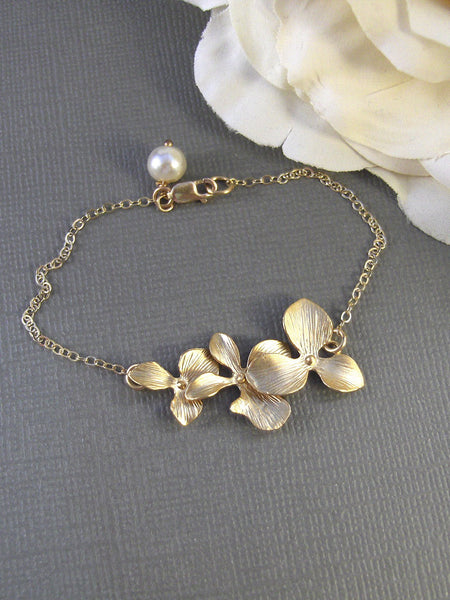 Golden Blossom,Gold,Gold Flower,Gold Bracelet,Branch,Boho,Mum,Lotus,Bride,Wedding. Handmade jewelry by valleygirldesigns on Etsy.