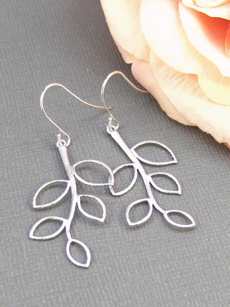 Olive Branch,Silver Twig Earring,Wedding Jewelry,Branch Earring,Twig Earring,Leaf Earring,Tree Earring,Silver Earring,Wedding,Bridemaid