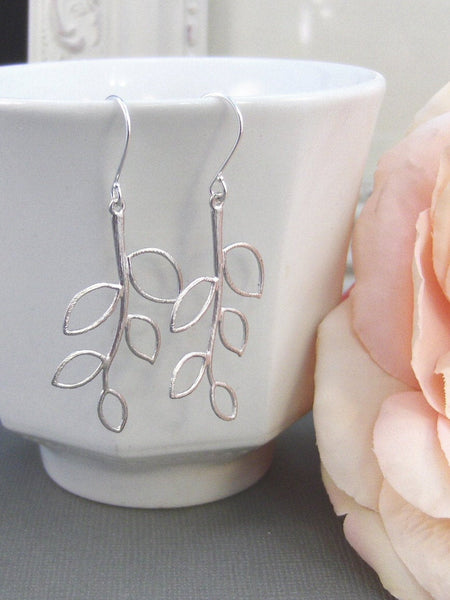 Olive Branch,Silver Twig Earring,Wedding Jewelry,Branch Earring,Twig Earring,Leaf Earring,Tree Earring,Silver Earring,Wedding,Bridemaid