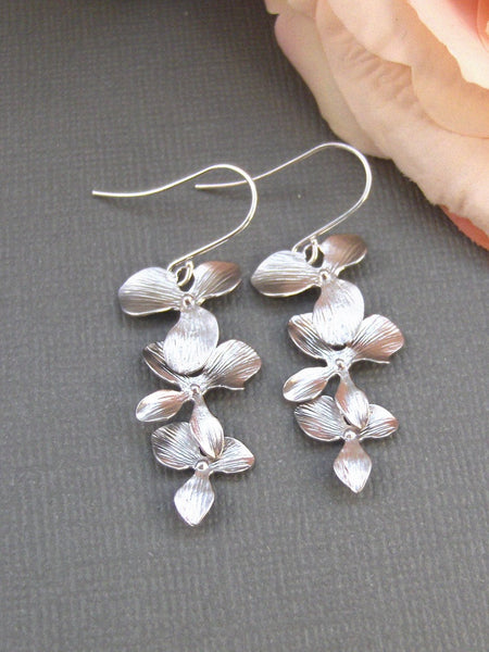 Silver Cascade,Flower Earring,Sterling Silver Earring,Silver Earrings,Wedding Jewelry,Sterling Silver,Cherry Blossom Earring valleygirldesig