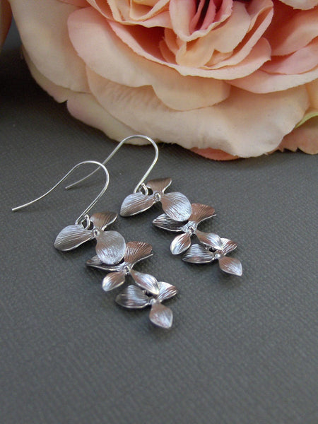 Silver Cascade,Flower Earring,Sterling Silver Earring,Silver Earrings,Wedding Jewelry,Sterling Silver,Cherry Blossom Earring valleygirldesig