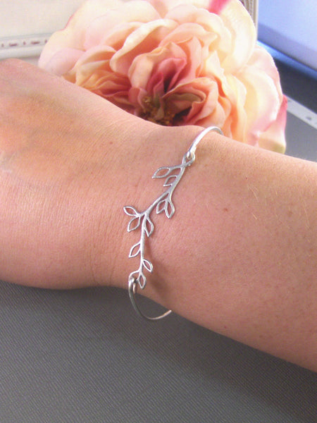 Hazel Branch,Sterling Silver,Silver Branch,Silver Bracelet,Branch,Bangle,Bride,Wedding. Handmade jewelry by valleygirldesigns on Etsy.