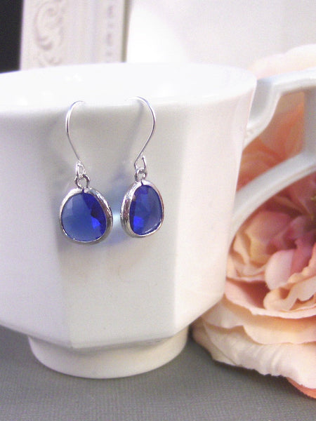 Dewdrops, Sapphire  Earrings,Silver Earrings,Sterling Silver,Bride,Blue,Sapphire,Handmade by Valleygirldesigns on Etsy