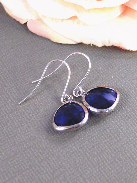 Dewdrops, Sapphire  Earrings,Silver Earrings,Sterling Silver,Bride,Blue,Sapphire,Handmade by Valleygirldesigns on Etsy