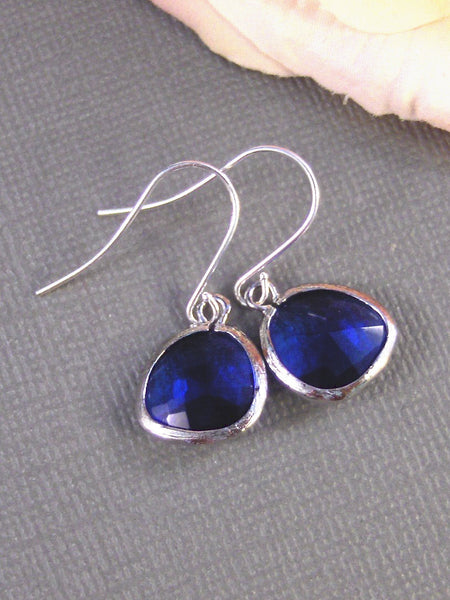 Dewdrops, Sapphire  Earrings,Silver Earrings,Sterling Silver,Bride,Blue,Sapphire,Handmade by Valleygirldesigns on Etsy