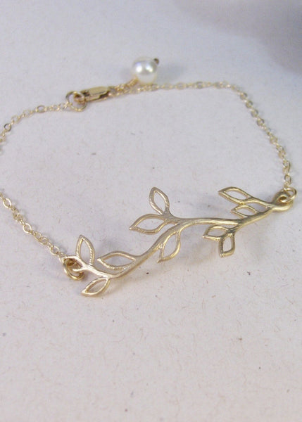 Gold Hazelbranch,Bracelet,Gold,Gold Bracelet,Branch,Boho,Gold Branch,Bride,Wedding. Handmade jewelry by valleygirldesigns on Etsy.