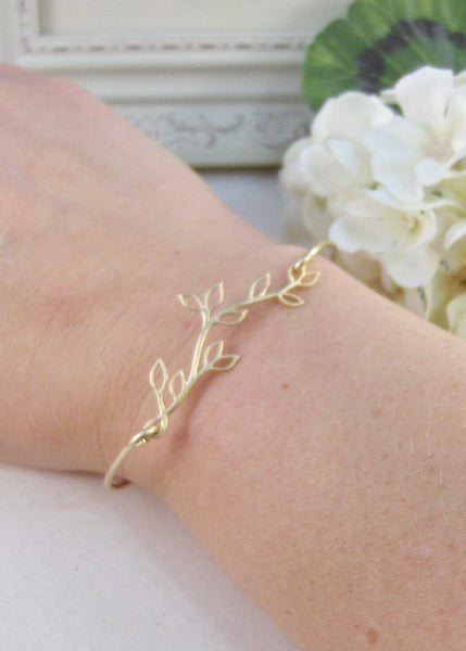 Hazel Branch,Gold,Bangle,Bracelet,Gold,Branch,Gold Bracelet,Branch,Bride,Wedding. Handmade jewelry by valleygirldesigns on Etsy.