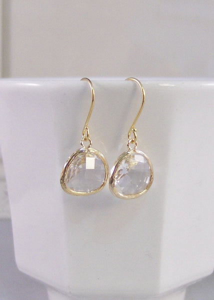 Twinkle Drops. Gold Earrings,Diamond,Diamond Earrings,Bride,Wedding,April,Birthstone,Crystal. Handmade jewelery by Valleygirldesigns.