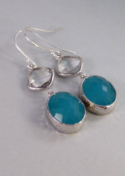 Reflection Pool, Blue, Earrings,Silver Earrings,Sterling Silver,Bride,Turquoise,Wedding,Handmade by Valleygirldesigns on Etsy