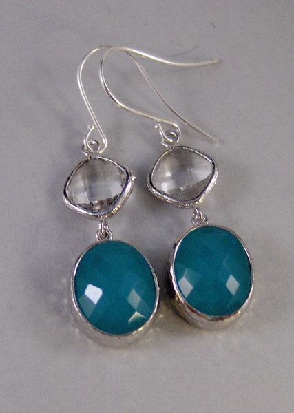 Reflection Pool, Blue, Earrings,Silver Earrings,Sterling Silver,Bride,Turquoise,Wedding,Handmade by Valleygirldesigns on Etsy