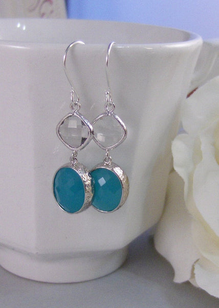 Reflection Pool, Blue, Earrings,Silver Earrings,Sterling Silver,Bride,Turquoise,Wedding,Handmade by Valleygirldesigns on Etsy