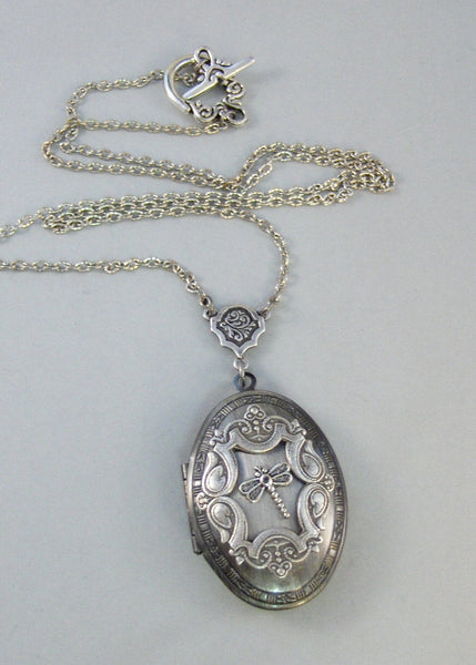 Tiny Dragonfly,Locket,Silver, Dragonfly ,Wings,Antiqued,Charm,Flying,Summer,Vintage, Style. Handmade jewelery by Valleygirldesigns.