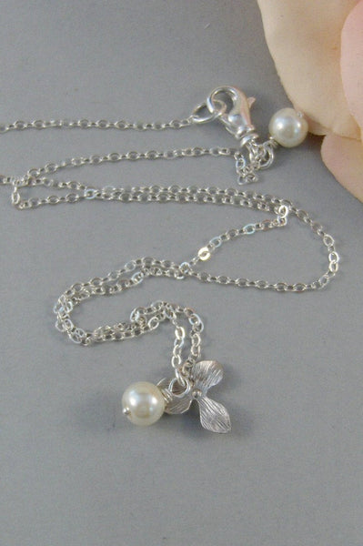 Blossom Drop,Necklace,Silver Necklace,Flower,Blossom,Sterling Silver,Bride,Wedding,Lotus. Valley Girl Designs