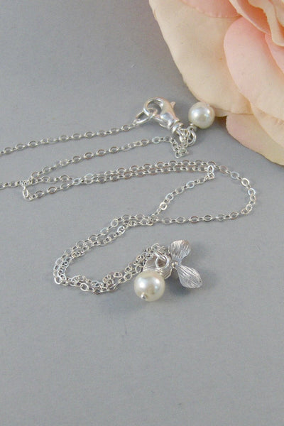 Blossom Drop,Necklace,Silver Necklace,Flower,Blossom,Sterling Silver,Bride,Wedding,Lotus. Valley Girl Designs