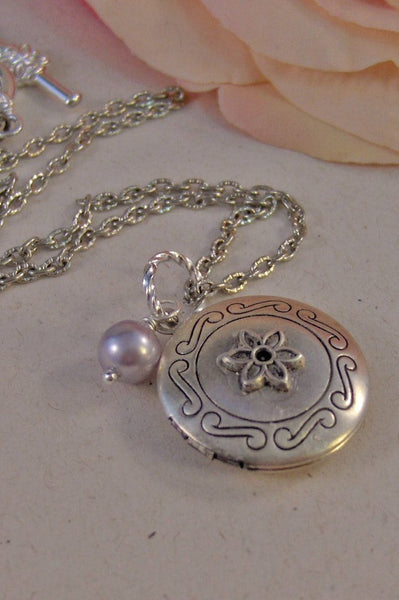 Petite Violet,Locket,Silver Locket,Antique Locket,Girl,Child,Baby,Girl Locket,Pink,Purple. Handmade jewelry by valleygirldesigns.
