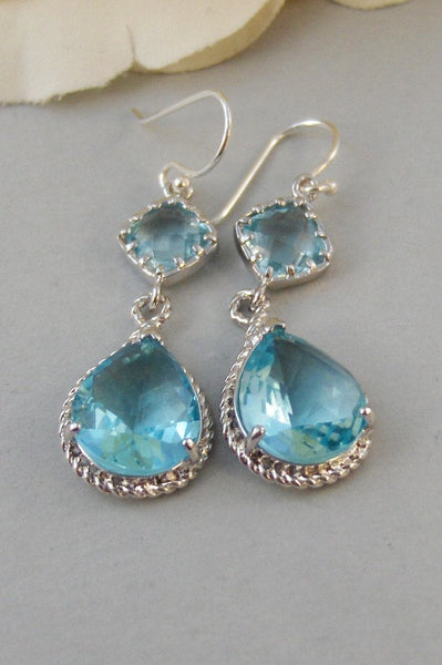 Breeze,Earrings, Aquamarine Earrings,Silver Earrings,Sterling Silver,Bride,Blue,Aqua,Wedding,Handmade jewelery by Valleygirldesigns on Etsy
