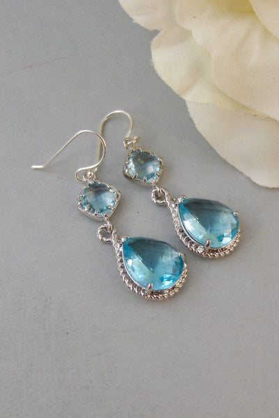 Breeze,Earrings, Aquamarine Earrings,Silver Earrings,Sterling Silver,Bride,Blue,Aqua,Wedding,Handmade jewelery by Valleygirldesigns on Etsy