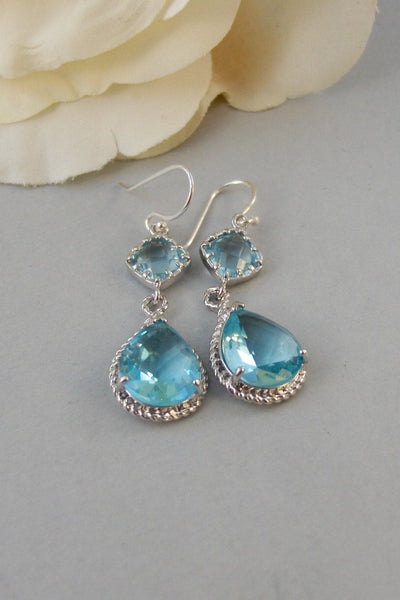 Breeze,Earrings, Aquamarine Earrings,Silver Earrings,Sterling Silver,Bride,Blue,Aqua,Wedding,Handmade jewelery by Valleygirldesigns on Etsy