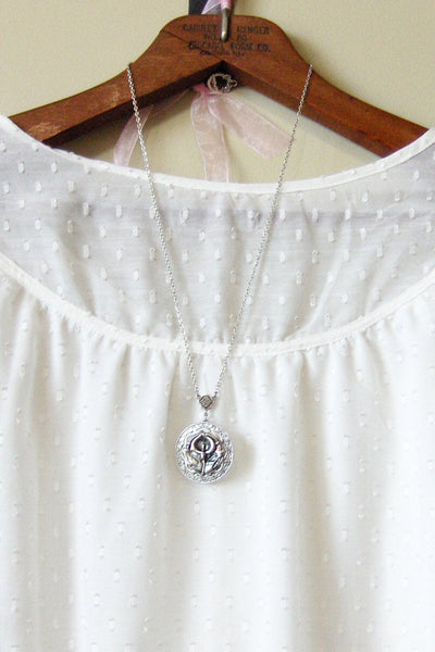 Victorian Lily,Silver Locket,Flower,Tulip,Iris,Antiqued,Bride,Silver Locket,Antique Locket,Lily.Handmade Jewelery by Valleygirldesigns.