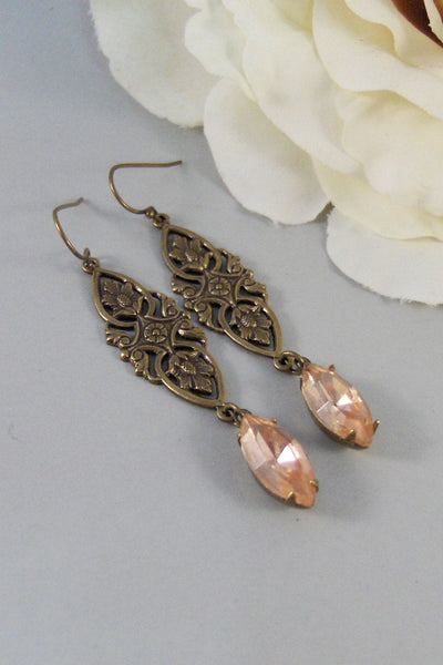Crushed Roses,Earring,Vintage Earrings,Pink Rhinestone,Diamond Earrings,Rhinestone,Diamond,Earrings.Handmade jewelry by Valleygirldesigns.