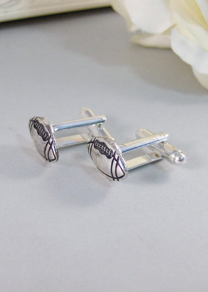Football Cufflinks,Cufflink,Men,Groosmen,Soccer,Sport,Groom,Father,Dad,Wedding. Handmade jewelry by valleygirldesigns.