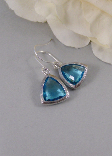 Carribean,Aquamarine Earrings,Silver Earrings,Sterling Silver,Bride,Aquamarine,Wedding,Handmade by Valleygirldesigns on Etsy