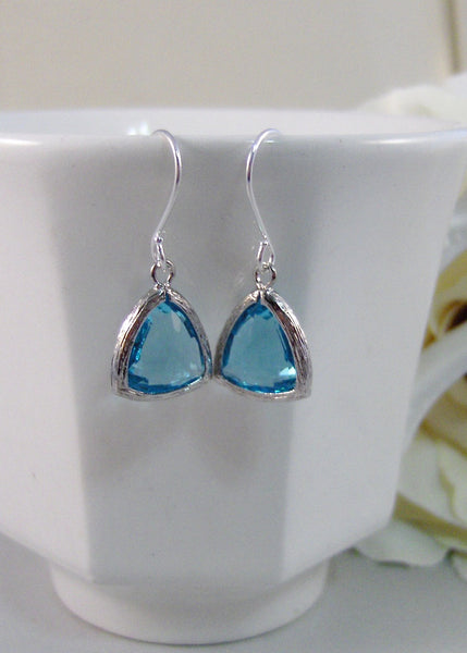 Carribean,Aquamarine Earrings,Silver Earrings,Sterling Silver,Bride,Aquamarine,Wedding,Handmade by Valleygirldesigns on Etsy