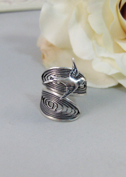 Frosted Melody,Ring,Silver,Bird,Sparrow,Antique Ring,Silver Ring,Bird Ring,Woodland,Wedding. Handmade jewelery by valleygirldesigns.