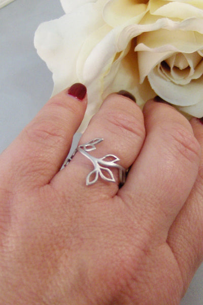 Hazelbranch,Ring,Silver,Flower,Branch,Branch Ring,Silver Ring,Leaf Ring,Wedding,Bridesmaid. Handmade jewelery by valleygirldesigns.