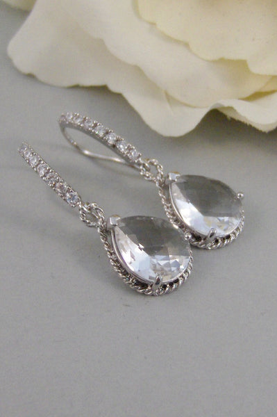 Timeless,Earrings,Diamond Earrings,Silver Earrings,Sterling Silver,Bride,Wedding,Diamond. Handmade jewelery by Valleygirldesigns on Etsy