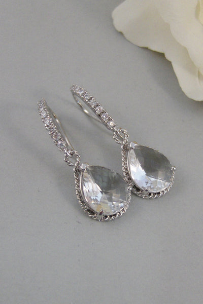 Timeless,Earrings,Diamond Earrings,Silver Earrings,Sterling Silver,Bride,Wedding,Diamond. Handmade jewelery by Valleygirldesigns on Etsy