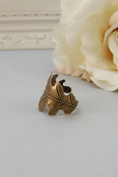 Brass Leaf,Ring,Brass,Leaf,Twigg,Branch,Leaf Ring,Antique Ring,Silver Ring,Woodland, Handmade jewelery by valleygirldesigns.