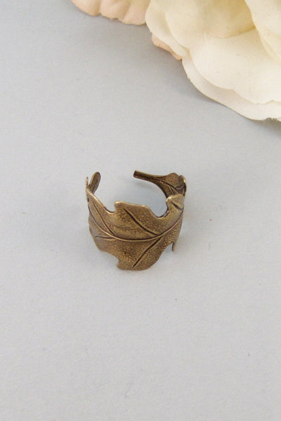 Brass Leaf,Ring,Brass,Leaf,Twigg,Branch,Leaf Ring,Antique Ring,Silver Ring,Woodland, Handmade jewelery by valleygirldesigns.