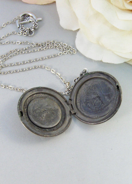 Petunia,Locket,Rabbit,Silver Locket, Locket, Antique,Woodland,Bunny,Easter, jewelry by valleygirldesigns