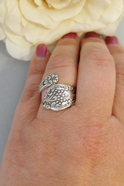 Rosey Spoon,Rose Ring,Rose Spoon Ring,Ring,Finger Ring,Spoon Ring,Silver Spoon ring,Flower Ring,Floral Ring,Pretty Ring,Wedding Ring,valley