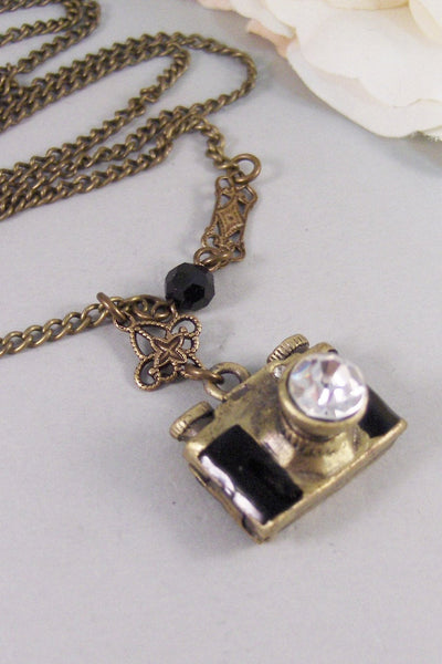 Sweet Memories,Locket,Necklace,Camera,Antique Locket,Brass Locket,Pictuer,Photo,Steampunk,Handmade jewelry by valleygirldesigns