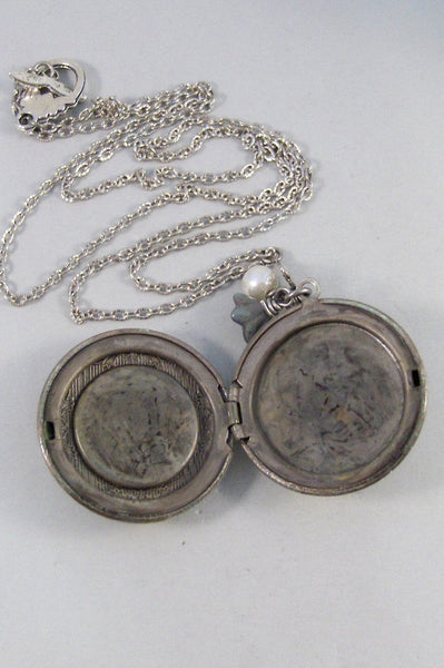 Gypsy Flower, Locket,Silver Locket,Antique Locket,Flower Locket.,Blossom,Gypsy Flower. Handmade Jewelry by ValleyGirlDesigns.