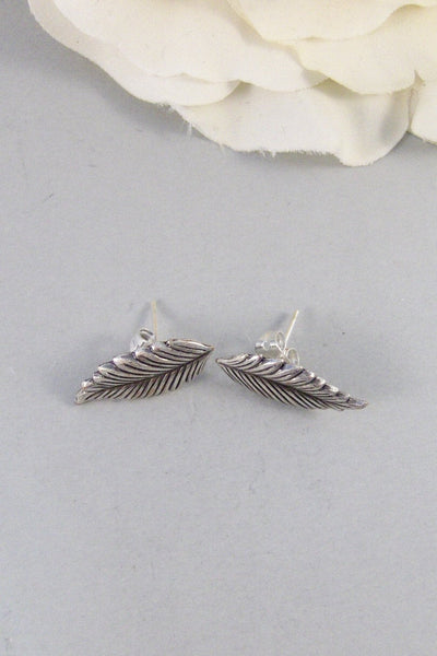 Tiny Leaf,Earrings, Post,Silver Earrings,Earrings,Leaf,Woodland,Wedding,Sterling Silver,Branch,. Handmade Jewelry by valleygirldesigns.