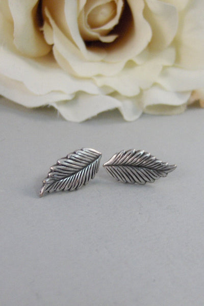 Tiny Leaf,Earrings, Post,Silver Earrings,Earrings,Leaf,Woodland,Wedding,Sterling Silver,Branch,. Handmade Jewelry by valleygirldesigns.