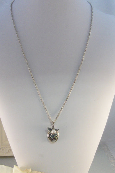 Beelieve Life Is Sweet,Necklace,Locket,Silver,Bee Necklace,Bee,Birthstone,Personalize,Silver Locket,Antique.Jewelry by valleygirldesigns.
