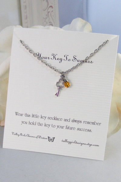 Key To Success,Necklace,Antique Necklace,Keys,Silver,Key Necklace,Key,Birthstone,Personalize,Steampunk,Antique.Jewelry by valleygirldesigns.