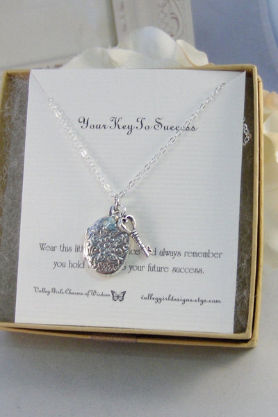 Key to Success,Necklace,Locket,Silver,Bee Necklace,Bee,Birthstone,Personalize,Silver Locket,Antique.Jewelry by valleygirldesigns.
