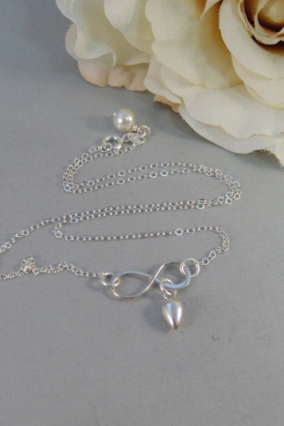Bittersweet Teardrop,Necklace,Bracelet,Infinity Necklace,Bee Infinity,Silver,Tear,Teardrop,Infinity,Mourning,Jewelry by valleygirldesigns.