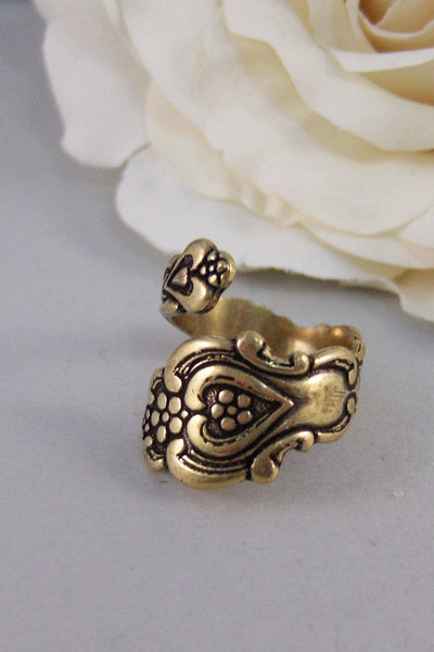 Bass Rosey Spoon,Ring,Brass Ring,Rose,Spoon Ring,,Ring,Flower Ring,Antique Ring,Antique Brass,Handmade jewelery by valleygirldesigns.