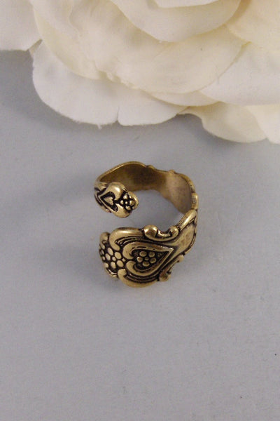 Bass Rosey Spoon,Ring,Brass Ring,Rose,Spoon Ring,,Ring,Flower Ring,Antique Ring,Antique Brass,Handmade jewelery by valleygirldesigns.